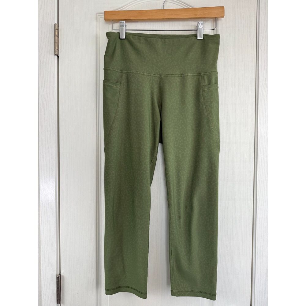 Old Navy Active Women's Green Elevate Crop Leggings Go-Dry Size M
